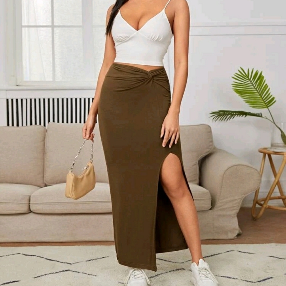 Shein thigh slit skirt